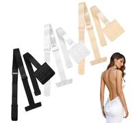 3 Pairs Low Back Bra Converter Bra Extenders 3 hooks, Adjustable Bra Straps Bra Low Back Bra Extender Bra Strap Extender Low Back, Bra Accessories for Women Backless Bra Black Beige White, 3 Hooks