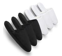 3 Pairs Luxury Spa Slippers Memory Foam Closed Toe Slip On Slippers for Hotel Guest Travel Bride Men Women, 6 Pairs 3 Pairs White 3 Pairs Black, 6.5-7.5 Women/5.5-6.5 Men