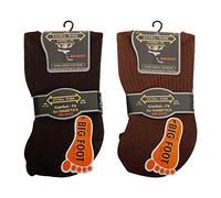 3 Pairs Mens Big Foot Extra Wide Non Elastic Diabetic Socks for Swollen Legs Comfort Fit Soft Top Gentle Grip Five Colours Size 11-14 (Brown)
