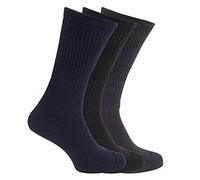 3 Pairs Mens Big Foot Extra Wide Non Elastic Diabetic Socks for Swollen Legs Comfort Fit Soft Top Gentle Grip Five Colours Size 11-14 Brown Mix, Black, Blue Mix Dark Mix and White (Dark Mix)