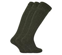 3 Pairs Mens Knee High Kilt Socks | Sock Snob | Warm Long Ribbed Wool Socks, Khaki
