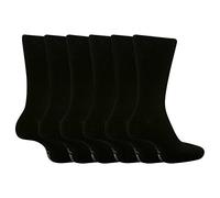 3 Pairs Mens Plain Black Gentle Grip Cotton Everyday Socks, UK Size 6-11