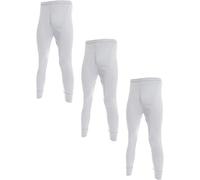 3 Pairs Mens Undercover Brushed Thermal Long Johns White Large