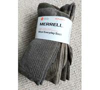 3 Pairs : MERRELL ALL PURPOSE 1/2 Cushioned SOCKS Wool BROWN 9-11.5 40-46 Shlf2