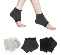 3 Pairs Moisturizing Heel Socks for Women Men Cracked Heels Cracked Heel Treatment Socks Gel Heel Socks for Women Men Day Night Care Skin Moisturizing Gel Heel Socks - Open Toe