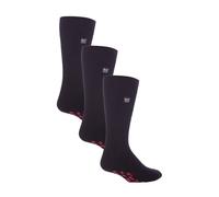 3 Pairs Multipack Slipper Socks with Grips - Non-Slip Thermal Socks Heat Holders Jet Black 6-11
