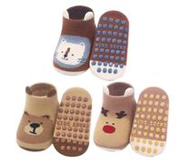 3 Pairs Non-Slip Cotton Socks, Animal Print Cotton Socks, Newborn Socks for 0-12 Months Baby