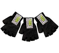 3 Pairs of Black Fingerless Magic Gloves & Palm Grip by RJM GL310 One Size