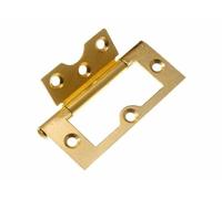 3 Pairs of Cabinet Door Flush Hinges EB Brass Plated Steel 75MM (3 inch)