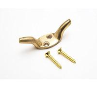 3 Pairs of Cleat Hooks Curtain TIE Hold Back 2" 50MM Brass & Screws
