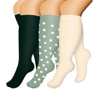 3 Pairs of Compression Socks for Women Men, Plus Size Wide Calf Compression Socks, Compression Sock for Flying Pregnancy Compression Sock for Running Nursing Circulation Support (4XL,3 pcs-25)