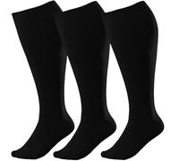 3 Pairs of Compression Socks for Women Men, Plus Size Wide Calf Compression Socks, Compression Sock for Flying Pregnancy Compression Sock for Running Nursing Circulation Support (4XL,3 pcs-22)