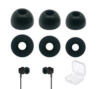 3 Pairs Of Earcaps, 1 Transparent Storage Box, In-Ear Headphone Cap, Replacement Earplugs,Sponge Earplugs, Earplug Replacement Parts, Earphone Soundproof Cover, Earphone Cover (Black)