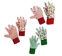 3 Pairs of Garden Gloves, Gardening Gloves, Printed Gloves with Elastic Cuffs, Protective Gloves, Non-slip Gloves, Suitable for Garden Pruning, Garden, Family, etc