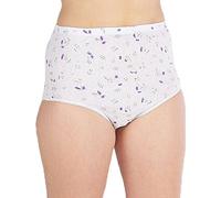 3 Pairs of Ladies Full Size Floral 100% Cotton Tunnel Elastic Briefs/Hip Sizes from 38"-40" up to 60"-62" (5XOS : to Fit Hips 60"-62" (152-157 cms))