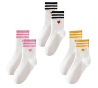 3 Pairs Of Love-Patterned Mid-Tube Socks, Simple And Versatile Socks, Cute Cotton Socks, And Women'S Clothing Accessories.