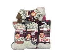 3 PAIRS OF MENS OR LADIES THERMAL EXTREME HOT WINTER WARM THICK SOCKS 4.7 TOG WITH SHERPA FLEECE LINING (4-7 LADIES, DESIGN 53)