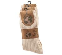 3 pairs of PURE ORGANIC COTTON Winter Socks, for Men & Women, Super Soft, Breathable, Premium Comfort, 100% NATURAL BIO COTTON, Seamless toe, Hypoallergenic & Anti-Odor. Black (2-5, Natural White)