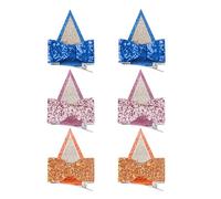 3 Pairs of Sequined Dog Ear Hairpins, Bow Hairpins, Glitter Hairstyle Decoration, Hairpin Accessories, Holiday Party Prop Accessories