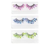 3 Pairs Of Sequined False Eyelashes, Creative And Fashionable, Women'S Thick Curly Shiny Eyelashes, Masquerade Performance Decoration, Clothing Beauty Accessories.