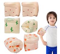 3 Pairs of Swimming Aid for Toddlers, Armbands Children 1-6 Years, Swimming Armbands with Safety Valve and PE Foam Core, Swimming Armbands Children 0-30 kg, Baby Armbands, with Cherry, Cactus and Love