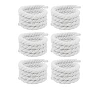 3 Pairs Of White Shoelaces, Braided Twist Shoelaces, Solid Color Round Shoelaces, Non-Slip Shoelaces, Suitable For Sports Shoes, Casual Shoes, Work Shoes