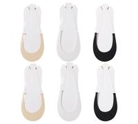 3 Pairs of Women's Cotton Half Boat Socks No Show Invisible Topper Socks with Heel on the Forefoot, for Slingback, High Heels, Ballet Flats