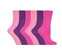 3 Pairs Pink Ladies Gentle Grip Easy Fit Loose Top Honey Comb Non elastic Cotton Socks Size 4-8 UK, 37-42 EUR (Pink)