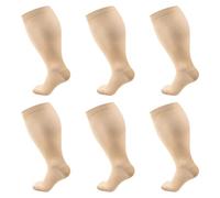 3 Pairs Plus Size Compression Socks for Women & Men, Wide Calf Compression Socks, Flight Socks Support Socks for Travel Pregnancy Flying Nursing, Wide Calf Extra Large Stockings for Athletes Workers
