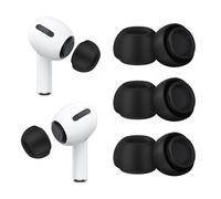3 Pairs Replacement Ear Tips for Airpods Pro 2nd and Airpods Pro Generation with Portable Storage Box, Noise Reduction Hole & Built-in Dust Guard Screen, Silicone Ear Tips for Airpods Pro(Black, M)
