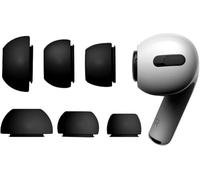 3 Pairs Replacement Earbuds Ear Tips Compatible with AirPods Pro and AirPods Pro 2, Silicon Earbuds Tips with Noise Reduction Hole, Fit in The Charging Case (Sizes S/M/L) (Black)