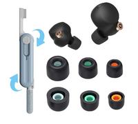 [3 Pairs] Replacement Eartips Earbuds Tips with Mesh Filter for Sony WF-1000XM5 & WF-1000XM4 Earbuds with Cleaning kit, 5 in 1 Storable Cleaning Pen & Noise-reducing Memory Foam Ear Tips(Black)