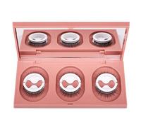3 Pairs Self-Adhesive Natural-Looking False Eyelashes - Reusable Fake Lashes with Spare Glue Strips & Mirror for Easy Eye Makeup Application