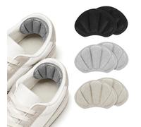 3 Pairs Self Adhesive Shoe Heel Pads, Soft Heel Cushion Inserts, Anti-Slip Heel Liners to Prevent Blisters, Foot Care Shoe Fillers for Oversized Shoes Men Women(Black Grey Off White)