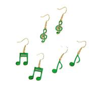 3 pairs/Set Music Note Dangle Earrings for women Czech Crystal Eighth Note Treble Clef Music Note Drop Earrings for Women Musican, Zinc, No Gemstone