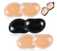 3 Pairs Silicone Bra Pads Inserts Chicken Fillets Bra Inserts Self-Adhesive Bra Pads Inserts Removable Stick on Silicone Bra Pads Lift Cups Bikini Pads Lift Cups Silicone Bra Pads Breast Lifter