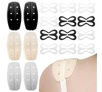 3 Pairs Silicone Bra Strap Pads,Non-slip Relief Pain Shoulder Protector Pads with 12 Pcs Racer Back Bra Clip,Anti Slip Bra Strap Holders Cushion for Slipping,Bra Strap Shoulder Pads for Women