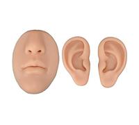 3 Pairs Silicone Ear Model, Soft Flexible Ears, Novice Simulated 3D Nose and Mouth Model Display Prop Teaching Tool for Piercing Practice (2)