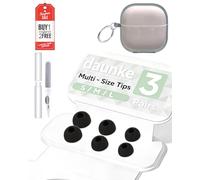 3 Pairs Silicone Earbuds for Huawei freeClip 2，daunke Replacement Earbuds，3 Different Size (S/M/L)，soft and comfortable，for In-Ear Headphones，Black,with Transparent Headphone Case and Round Buckle