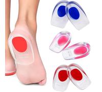 3 Pairs Silicone Gel Heel Cups Heel Spur Plantar Fasciitis Achilles Pain（L）