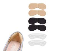 3 Pairs Soft Comfortable Heel Cushion Pads Heel Liners Self Adhesive Foot Care Protector Shoe Insoles Stickers (Transparent, Black, Beige)