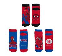 3 Pairs Spiderman Boys Ankle Socks, UK 2.5-4.5/EU 35-37, Ages 11-14, Cotton Blend, Non-Slip, Durable, Red/Blue/Black, Gift for Kids, Disney Pattern