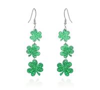 3 Pairs St Patrick's Day Earrings for Women, Green Shamrock Clover Earrings Irish Hat Shamrock Stud Earrings Lightweight St. Patrick's Day Jewelry Lucky Acrylic Earrings Jewelry, M, Acrylic, No