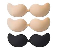 3 Pairs Sticky Bra, Stick On Bra Push Up, Strapless Bras for Women, Adhesive, Perfect for Weddings Parties Dances, 32/70A&34/75A Silicone
