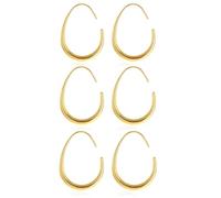 3 Pairs Teardrop Hoop Earrings for Women Lightweight Dangle Statement Earrings Jewelry