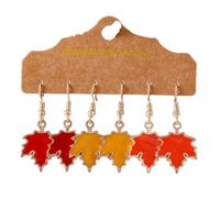3 Pairs Thanksgiving Fall Earrings Cute Enamel Harvest Pumpkin Maple Leaf Nut Pumpkin Pie Turkey Drop Dangle Earrings for Women Thanksgiving Autumn Party Jewelry Gifts, enamel, No Gemstone