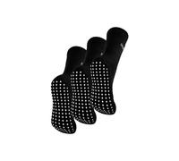 3 Pairs Thermal Indoor Slipper Socks with Grips THMO Black 6-11