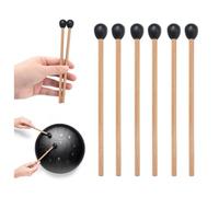 3 Pairs Tongue Drum Mallets,6.5'' Percussion Mallets with Wood Handle & Rubber Head, Small Xylophone Drumsticks Musical Instruments Accessories for Glockenspiel Marimba Bell Chime (6Pcs)