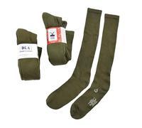 3 Pairs US Army Issue Long Length Thick Boot Socks Olive Drab Green | Heavy Duty Military Boot Socks | USMC Style Warm Cushioned Socks for Hiking, Workwear, Tactical Boots & Outdoor Use