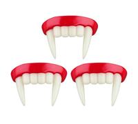 3 Pairs Vampire Teeth, Fake Fangs for Costume, Fangs for Kids Perfect for Halloween, Cosplay, Themed Parties, and Photography, Made of Durable Vinyl
